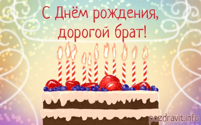 Открытка "С днем рождения, дорогой брат!"