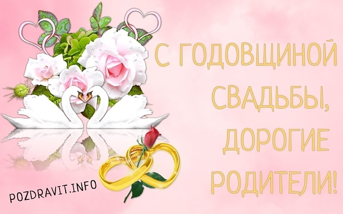 Открытка С годовщиной свадьбы, дорогие родители!