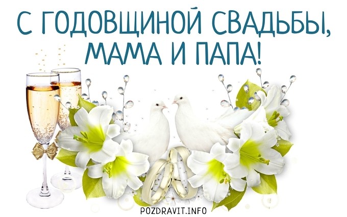 Открытка "С годовщиной свадьбы, мама и папа!"